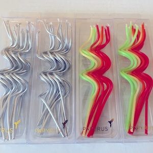 Papyrus 4 Pk Lot Multi Color and Silver Birthday Candles or Anniversary Candles